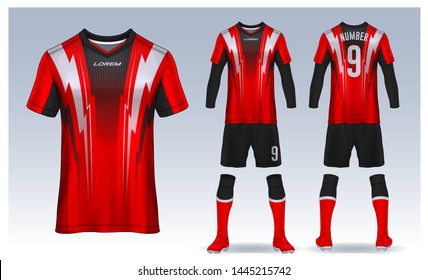 t-shirt sport design template, Soccer jersey mockup for football club. uniform front and back view.