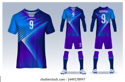 t-shirt sport design template, Soccer jersey mockup for football club. uniform front and back view.
