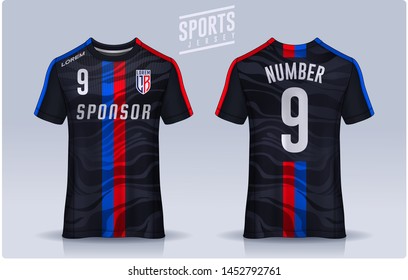 t-shirt sport design template, Soccer jersey mockup for football club. uniform front and back view.