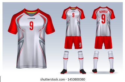 t-shirt sport design template, Soccer jersey mockup for football club. uniform front and back view.