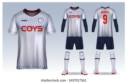 t-shirt sport design template, Soccer jersey mockup for football club. uniform front and back view.