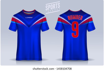 t-shirt sport design template, Soccer jersey mockup for football club. uniform front and back view.