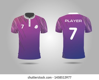 T-shirt sport design template, Soccer jersey mock up for football club. uniform front and back view.