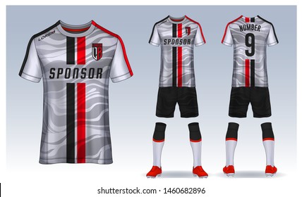 t-shirt sport design template, Soccer jersey mockup for football club. uniform front and back view.