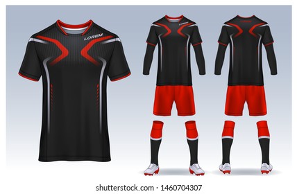 t-shirt sport design template, Soccer jersey mockup for football club. uniform front and back view.