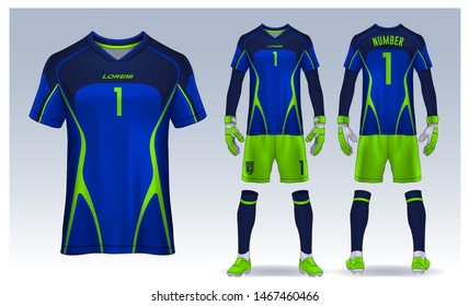 t-shirt sport design template, Soccer jersey mockup for football club. uniform front and back view.