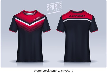 t-shirt sport design template, Soccer jersey mockup for football club. uniform front and back view.