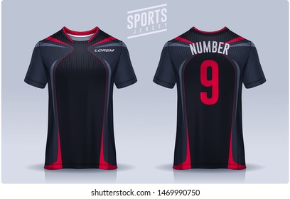 t-shirt sport design template, Soccer jersey mockup for football club. uniform front and back view.