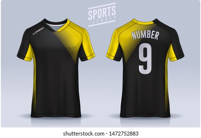 t-shirt sport design template, Soccer jersey mockup for football club. uniform front and back view.