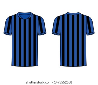t-shirt sport design template, Soccer jersey mockup for football club. uniform front and back view. Black and blue