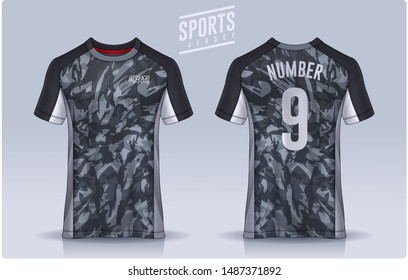 t-shirt sport design template, Soccer jersey mockup for football club. uniform front and back view.