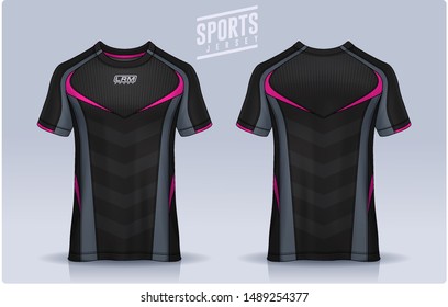 t-shirt sport design template, Soccer jersey mockup for football club. uniform front and back view.