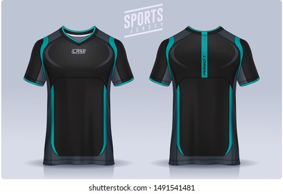 t-shirt sport design template, Soccer jersey mockup for football club. uniform front and back view.