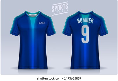 t-shirt sport design template, Soccer jersey mockup for football club. uniform front and back view.