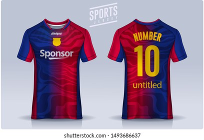 t-shirt sport design template, Soccer jersey mockup for football club. uniform front and back view.