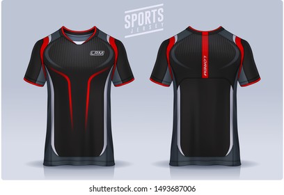 t-shirt sport design template, Soccer jersey mockup for football club. uniform front and back view.