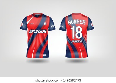 t-shirt sport design template, Soccer jersey mockup for football club. uniform front and back view.
