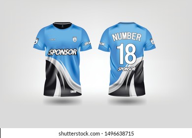 t-shirt sport design template, Soccer jersey mockup for football club. uniform front and back view.
