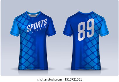 t-shirt sport design template, Soccer jersey mockup for football club. uniform front and back view.