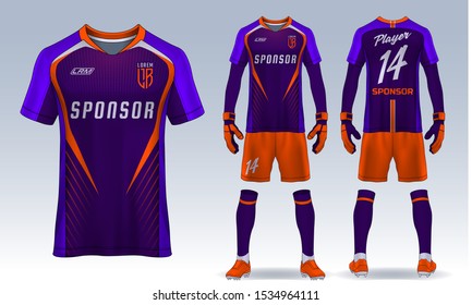 t-shirt sport design template, Soccer jersey mockup for football club. uniform front and back view.