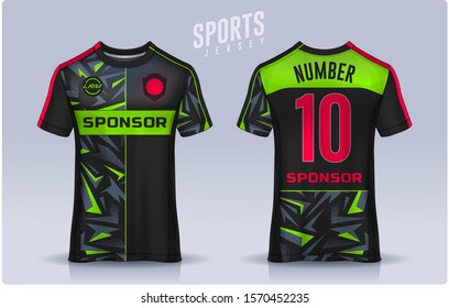 t-shirt sport design template, Soccer jersey mockup for football club. uniform front and back view.