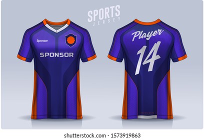 t-shirt sport design template, Soccer jersey mockup for football club. uniform front and back view.