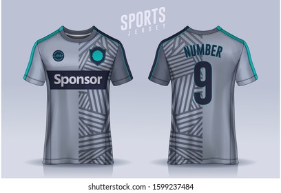t-shirt sport design template, Soccer jersey mockup for football club. uniform front and back view.