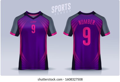 t-shirt sport design template, Soccer jersey mockup for football club. uniform front and back view.