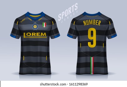 t-shirt sport design template, Soccer jersey mockup for football club. uniform front and back view.