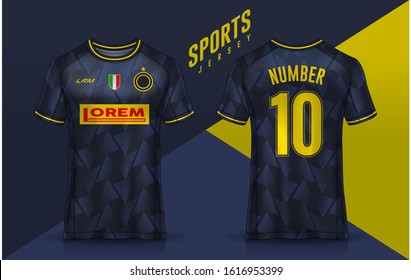 t-shirt sport design template, Soccer jersey mockup for football club. uniform front and back view.