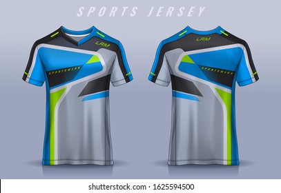 t-shirt sport design template, Soccer jersey mockup for football club. uniform front and back view.