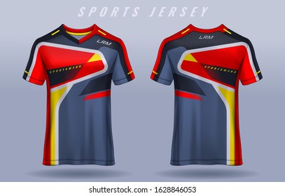 t-shirt sport design template, Soccer jersey mockup for football club. uniform front and back view.