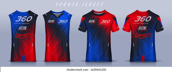 t-shirt sport design template, Soccer jersey mockup for football club, Running singlet,basketball Tank top.