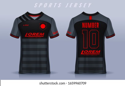 t-shirt sport design template, Soccer jersey mockup for football club. uniform front and back view.