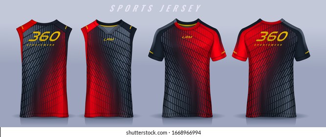 t-shirt sport design template, Soccer jersey mockup for football club, Running singlet,basketball Tank top.