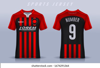 t-shirt sport design template, Soccer jersey mockup for football club. uniform front and back view.