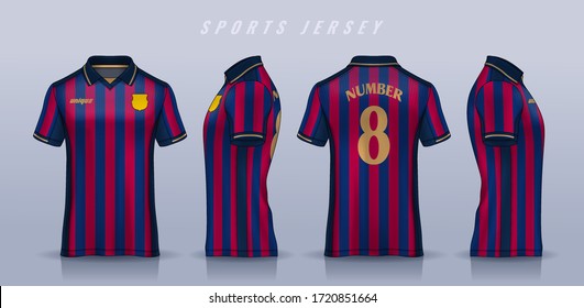 t-shirt sport design template, Soccer jersey mockup for football club. uniform front and back view.