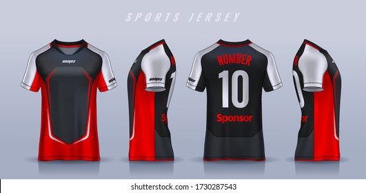 t-shirt sport design template, Soccer jersey mockup for football club. uniform front and back view.