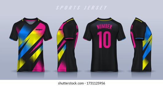 t-shirt sport design template, Soccer jersey mockup for football club. uniform front and back view.