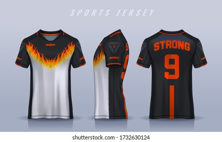 t-shirt sport design template, Soccer jersey mockup for football club. uniform front and back view.