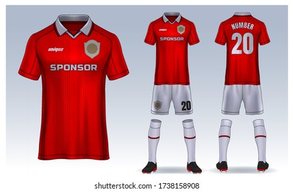 t-shirt sport design template, Soccer jersey mockup for football club. uniform front and back view.