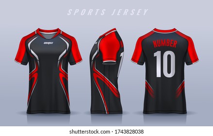 t-shirt sport design template, Soccer jersey mockup for football club. uniform front and back view.