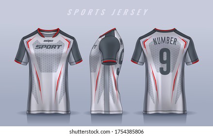 t-shirt sport design template, Soccer jersey mockup for football club. uniform front and back view.