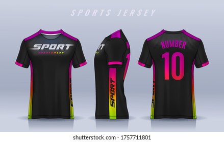 t-shirt sport design template, Soccer jersey mockup for football club. uniform front and back view.