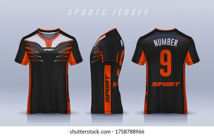 t-shirt sport design template, Soccer jersey mockup for football club. uniform front and back view.