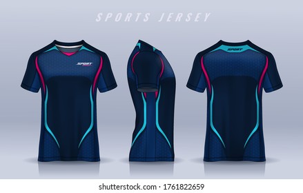 t-shirt sport design template, Soccer jersey mockup for football club. uniform front and back view.