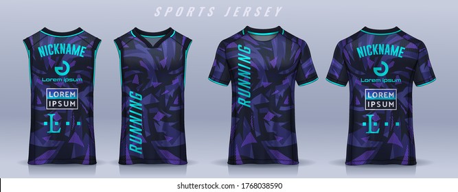 t-shirt sport design template, Soccer jersey mockup for football club, Running singlet,basketball Tank top.