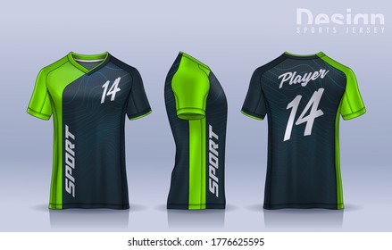 t-shirt sport design template, Soccer jersey mockup for football club. uniform front and back view.