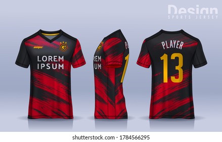 t-shirt sport design template, Soccer jersey mockup for football club. uniform front and back view.