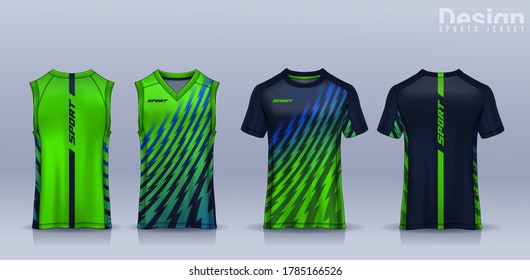 plantilla de diseño deportivo de camisetas, parodia de la camiseta para el club de fútbol, singlet de carreras, camiseta de baloncesto.